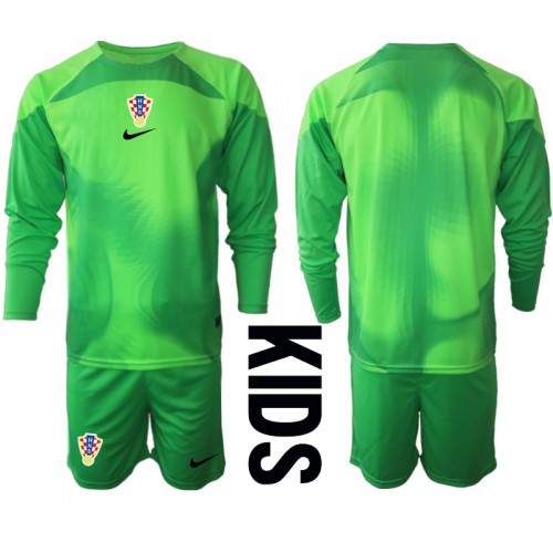 Kroatia Keeper Hjemmedraktsett Barn VM 2022 Langermet (+ Korte bukser) Kroatia Keeper Hjemmedraktsett Barn VM 2022 Langermet (+ Korte bukser)